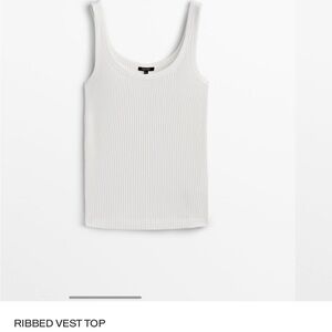 NWT Massimo Dutti White Ribbed Vest Top